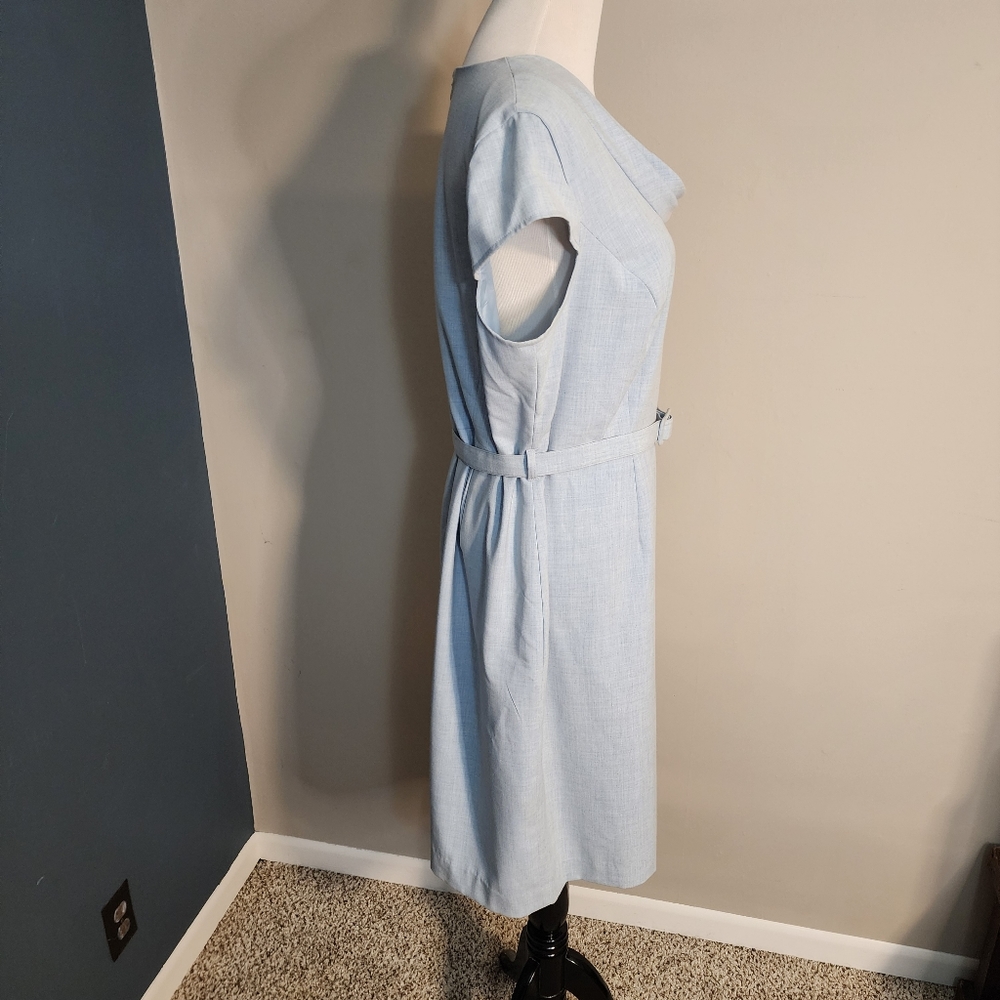 Calvin Klein Light Blue Midi Dress with Belt - Picture 7 of 10